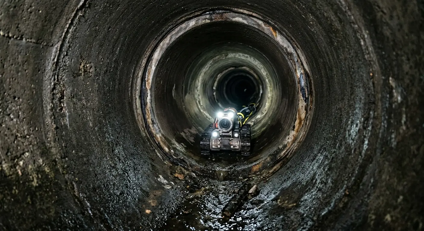 Robotic sewer camera inspecting pipe interior for Sewer Line Repair in Gulfport